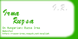 irma ruzsa business card